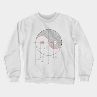 Yin Yang technical drawing Crewneck Sweatshirt